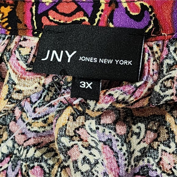 Jones new York multi color paisley peasant tunic plus size 3X new!! - Picture 7 of 9